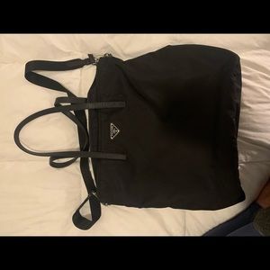 Prada authentic vintage black canvas tote bag